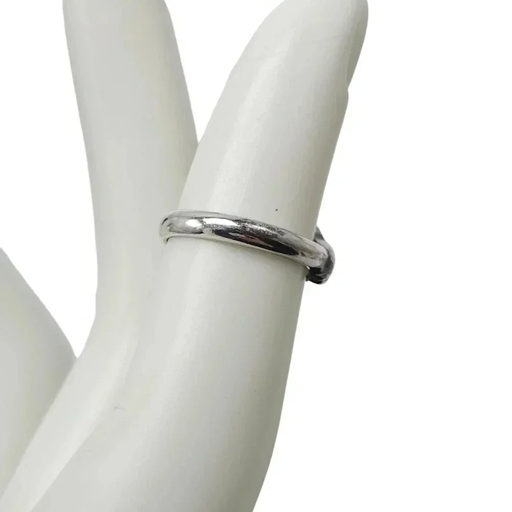 925 Sterling Silver Dolphin Handmade Band Ring Size 3 Vintage